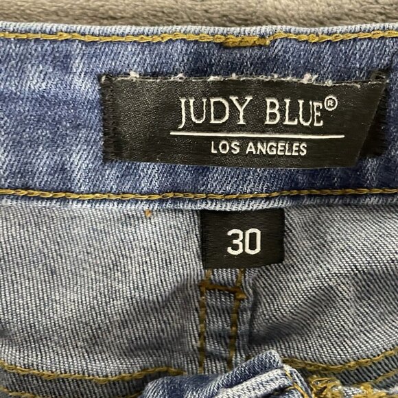 Judy Blue Jeans Womens Size 30 Distressed Mid Rise Relaxed Fit JB8271DK - Picture 5 of 12